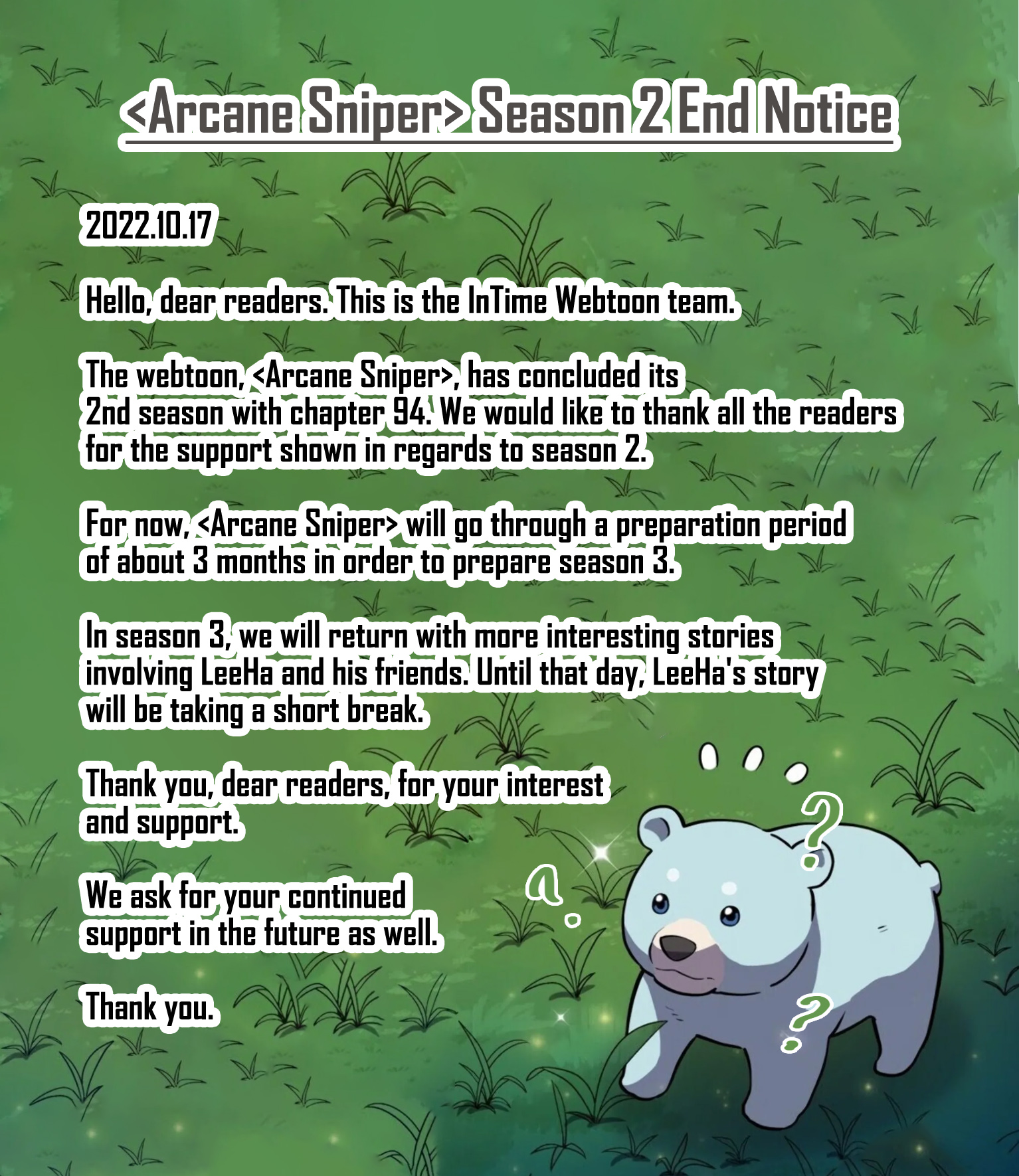 Arcane Sniper - Chapter 21203 - Season End Notice - Image 1